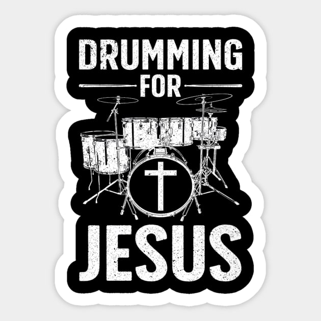 Best Drumming Art Drummer Drum Drumming Jesus Sticker by yangho